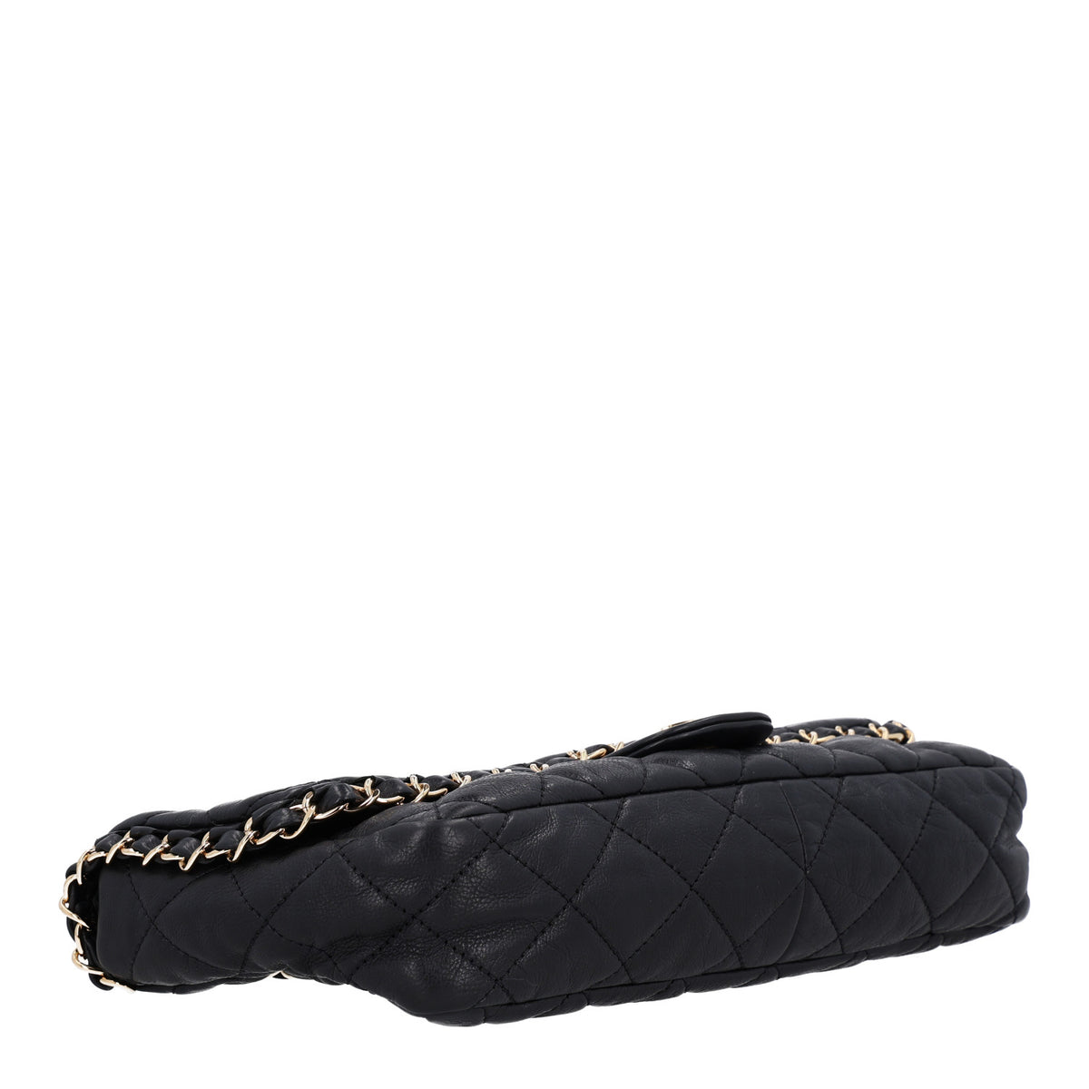 Calfskin Quilted Medium Chain Me Flap Black