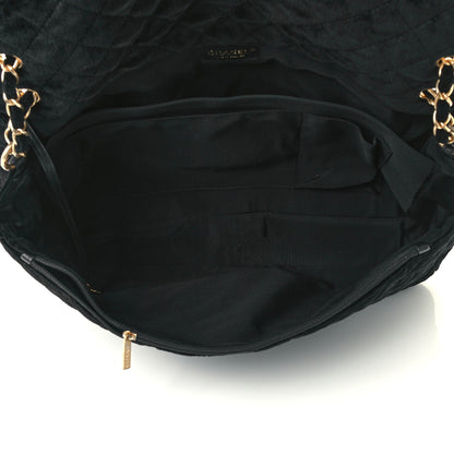 Chanel Suede Quilted XXL Travel Flap Bag Black 5 of 10