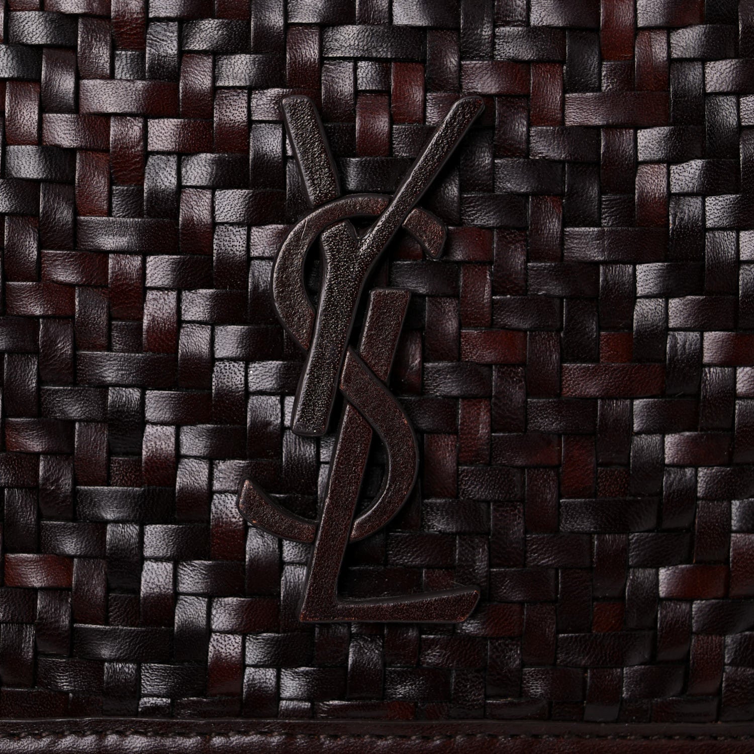 Saint Laurent Vegetal Cloud Tressage Monogram Medium Niki Chain Satchel Burnt Brown 17 of 18