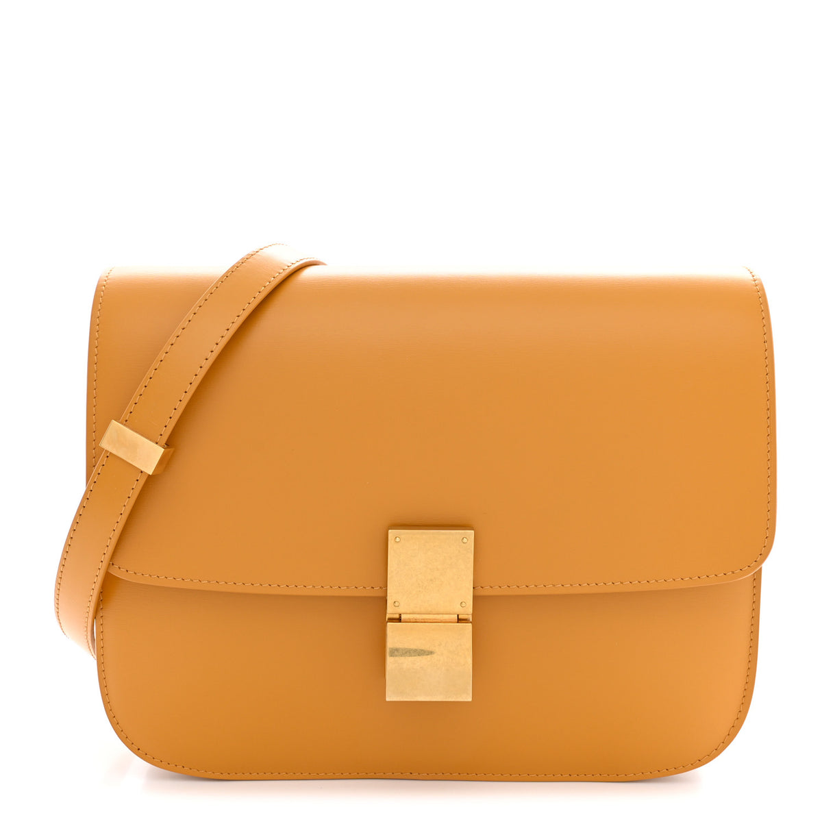 Celine Smooth Calfskin Medium Classic Box Flap Bag Daffodil 1 of 11