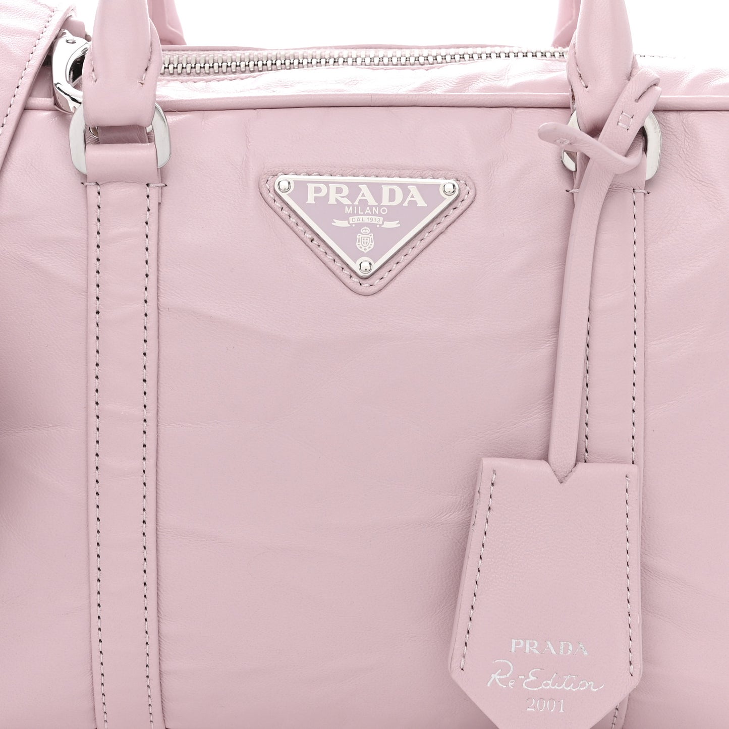 Nappa Antique Medium Re-Edition 2001 Two Handle Bag Alabastro
