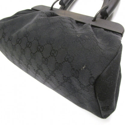 Gucci Monogram Wood Handle Frame Doctor Bag Black 5 of 11
