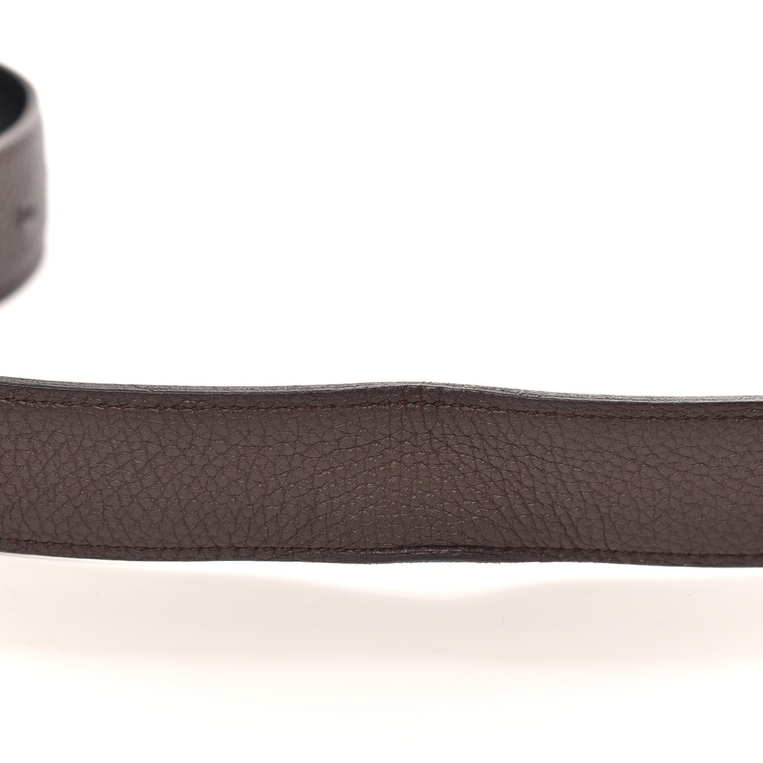Hermes Togo Box 32mm Strie H Belt 85 Chocolate Black 5 of 6