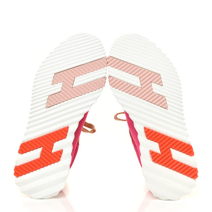 Hermes Air Mesh Suede Goatskin Bouncing Sneakers 37 Rose Multicolor 6 of 13