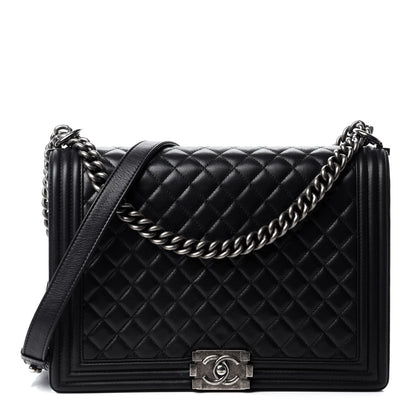 Chanel Calfskin Quilted Large Boy Flap Black 1 of 14