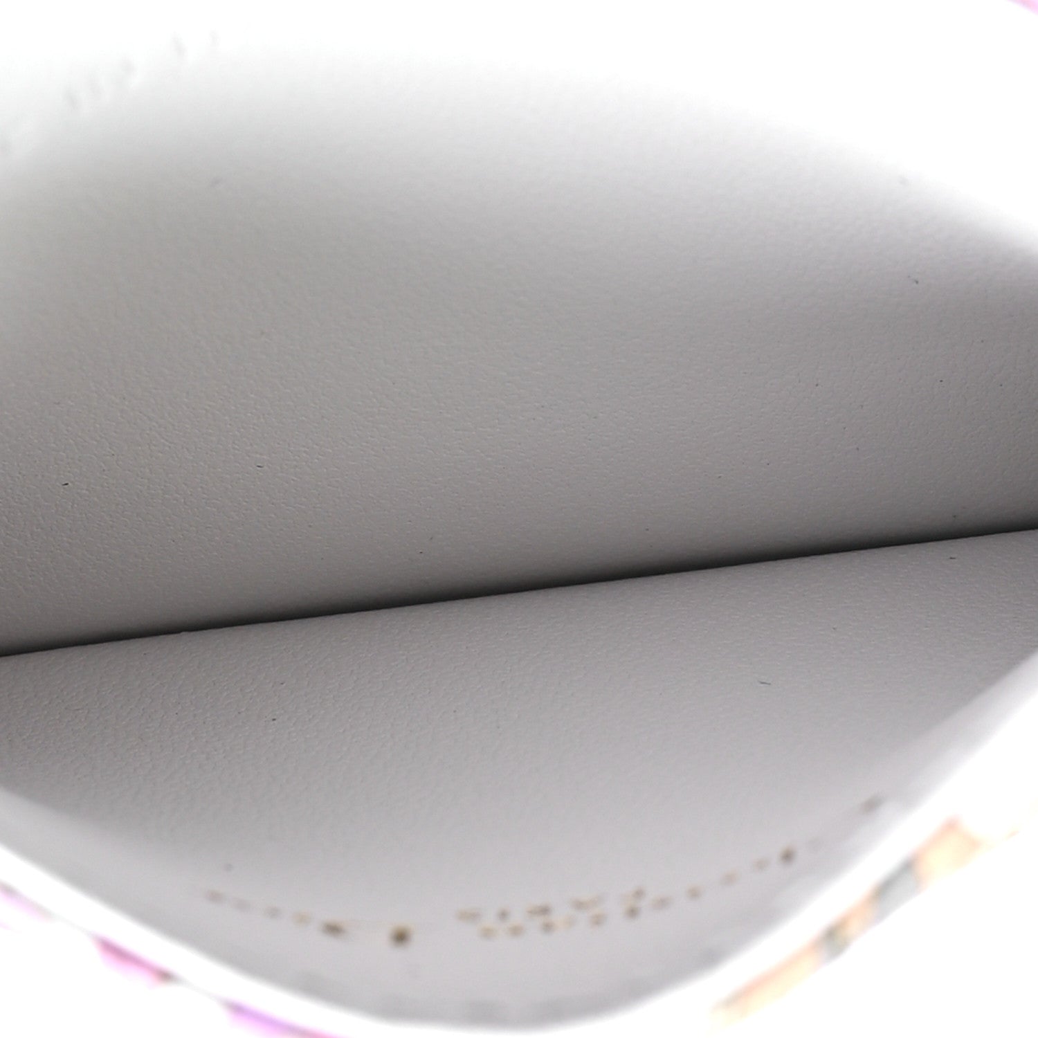 Christian Dior Calfskin Caro Freesia Five-Slot Card Holder White Multicolor 5 of 7