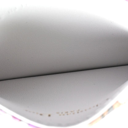 Christian Dior Calfskin Caro Freesia Five-Slot Card Holder White Multicolor 5 of 7