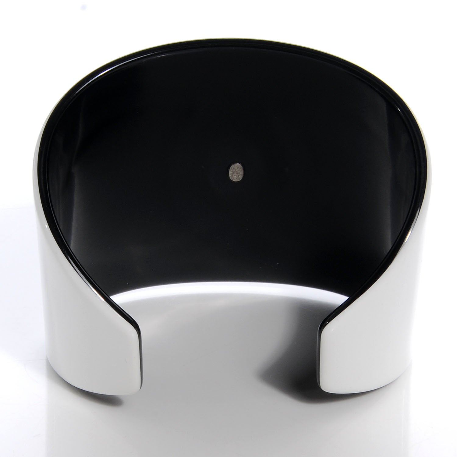 Chanel Resin CC Cuff Black White 4 of 5