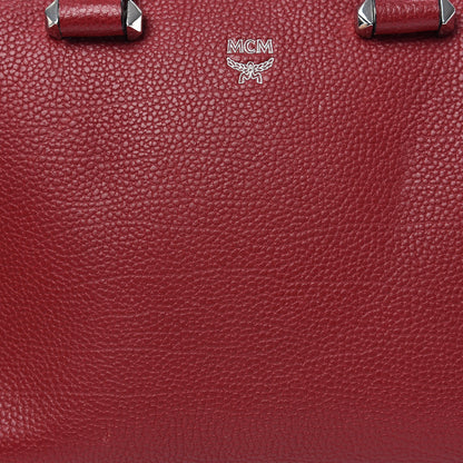 MCM Grained Calfskin Small Ella Boston Burgundy 12 of 12