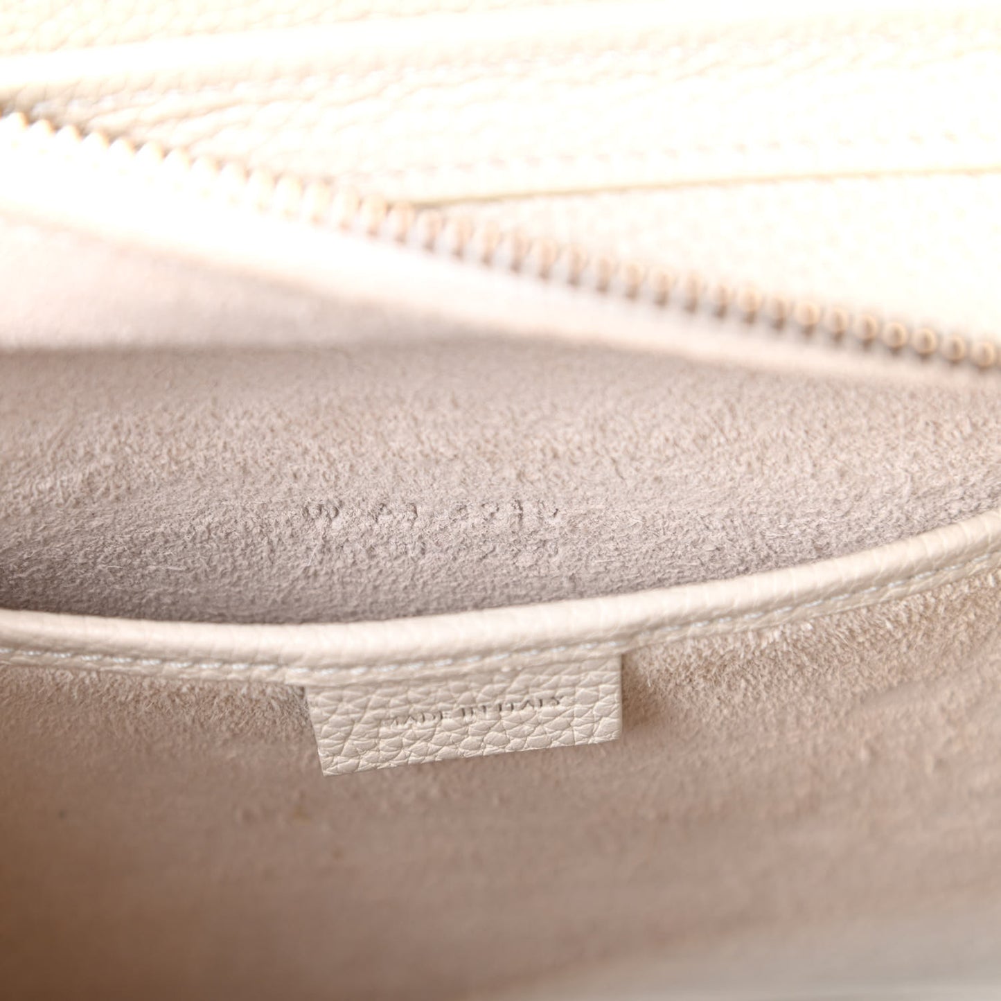 Drummed Calfskin Nano Luggage Ivory