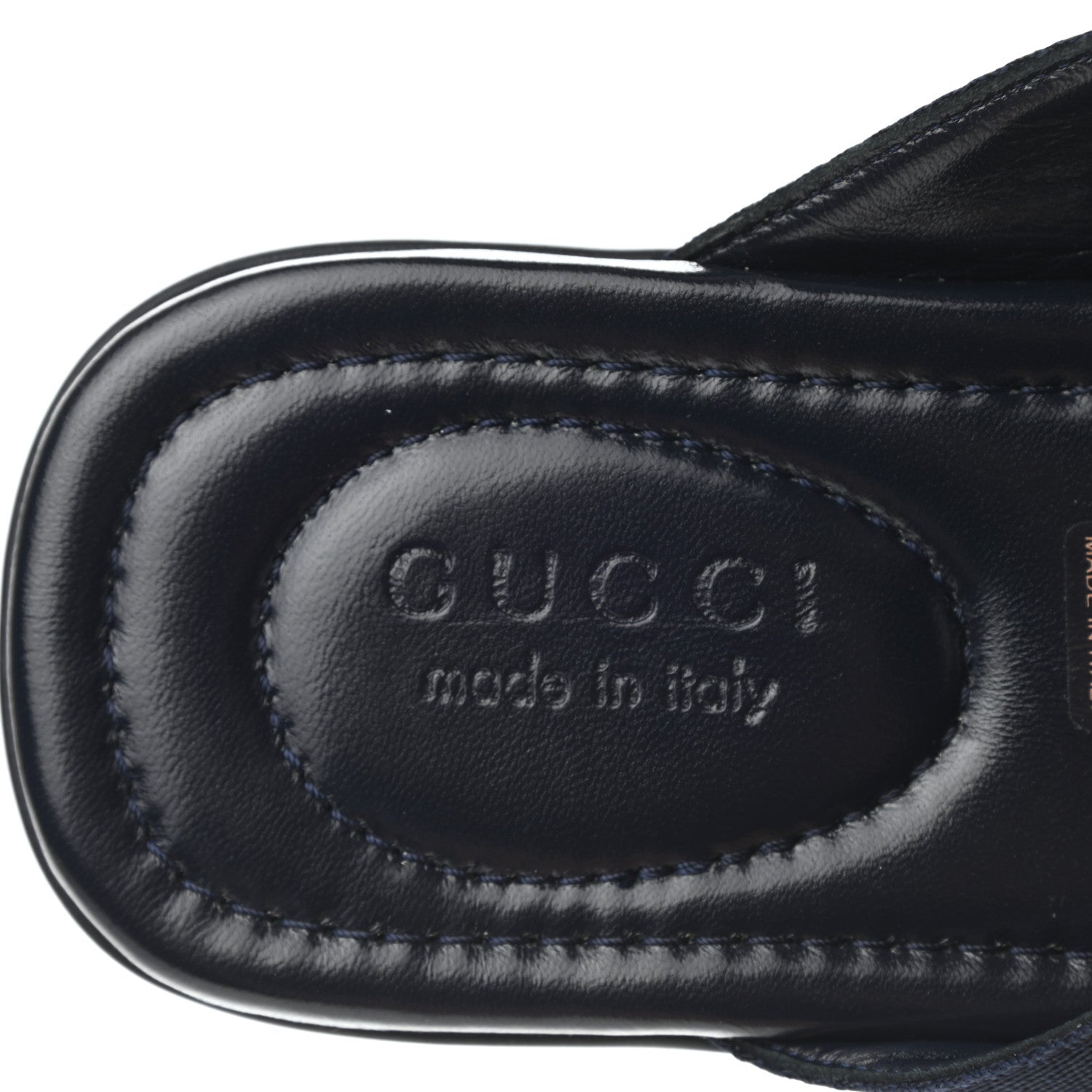 Gucci Nylon Calfskin Web Mens Cleat Sole Thong Sandals 8.5 Black Red Blue 7 of 8