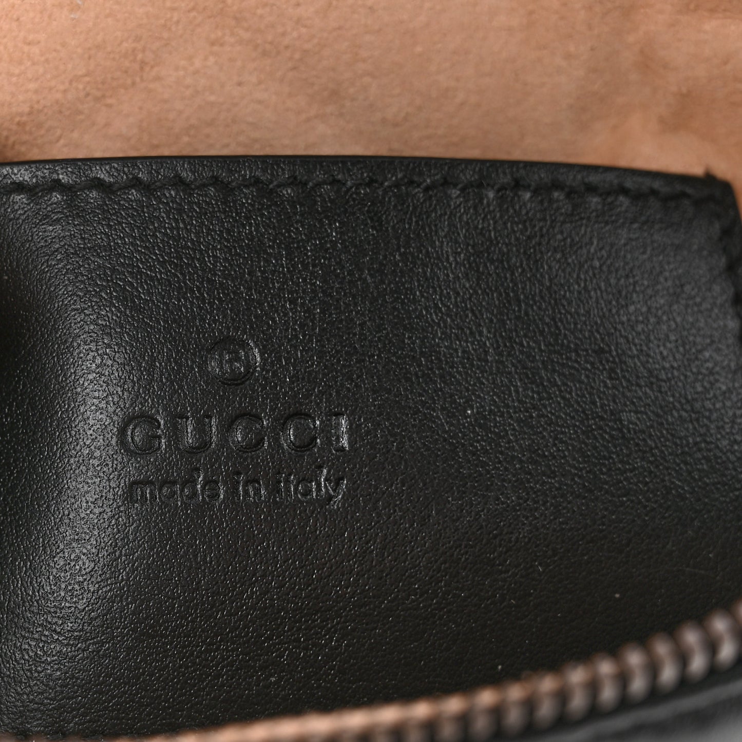 Calfskin Matelasse Chevron Mini GG Marmont Top Handle Bag Black