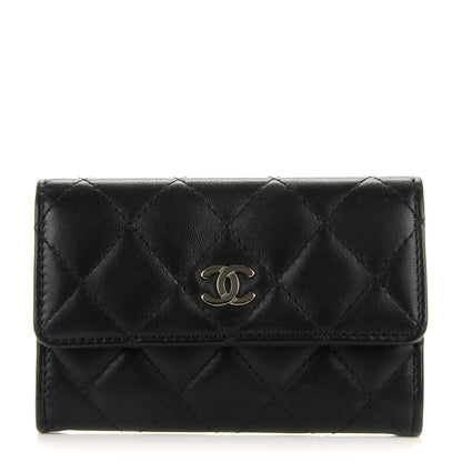 Chanel Lambskin Quilted Flap Card Holder Black 1 of 8