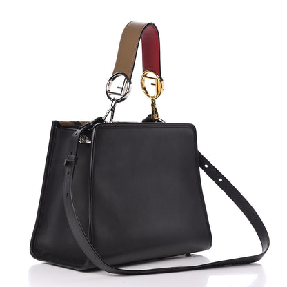Fendi Vitello Century F is Fendi FF Diagonal Inlay Small Runaway Satchel Fango Black Fragola 3 of 11