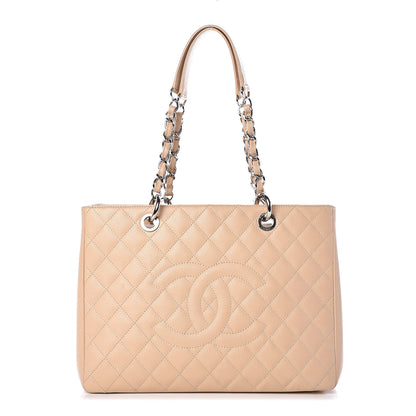 Chanel Caviar Quilted Grand Shopping Tote GST Beige Clair 1 of 11