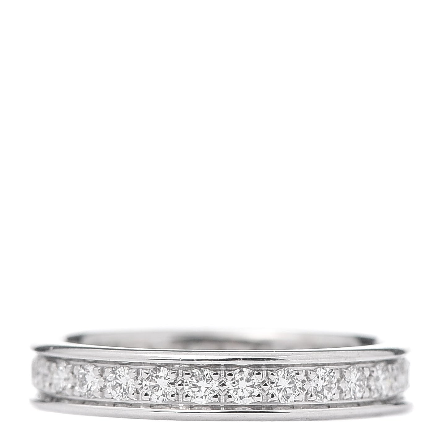 18K White Gold Diamond 3.5mm Ballerine Wedding Band Ring 49 4.75