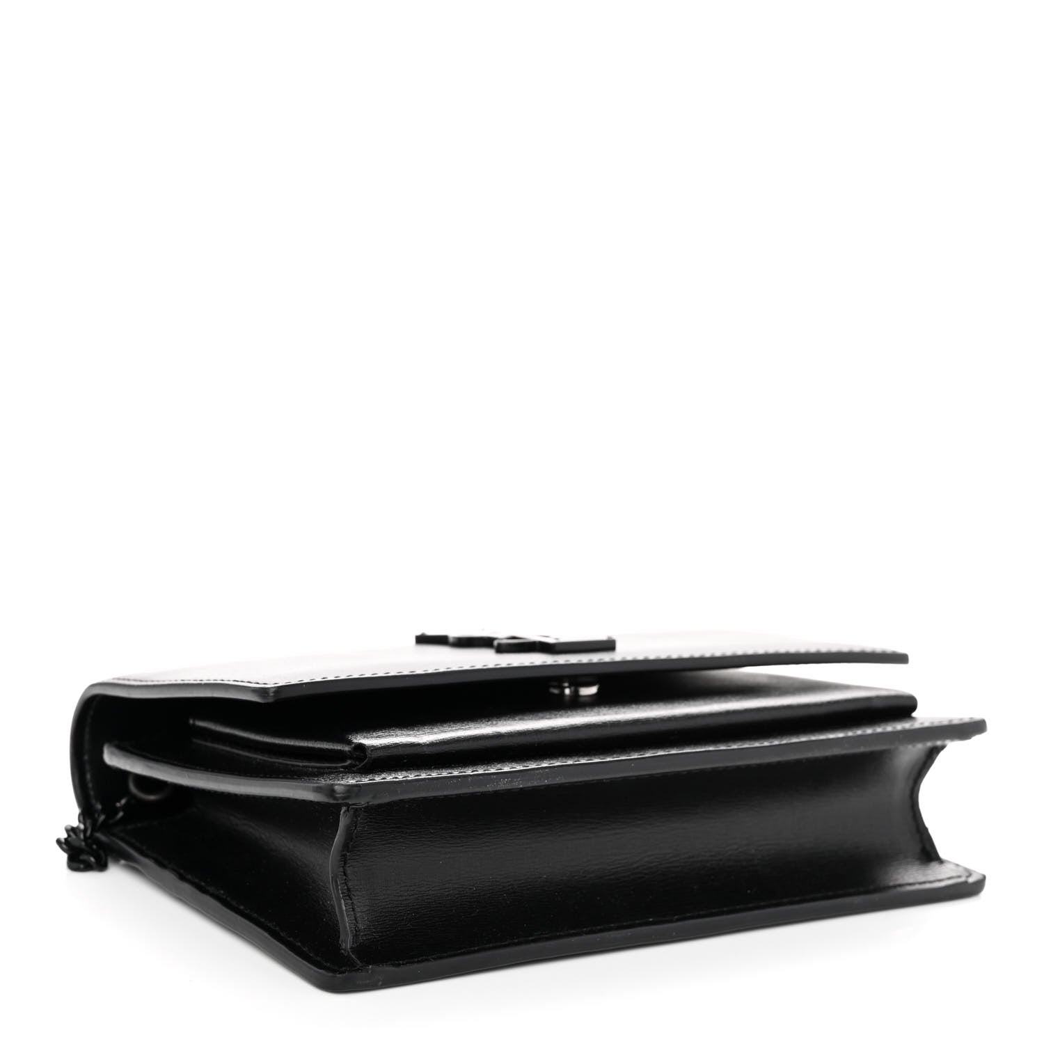 Saint Laurent Calfskin Monogram Sunset Chain Wallet Black 4 of 10