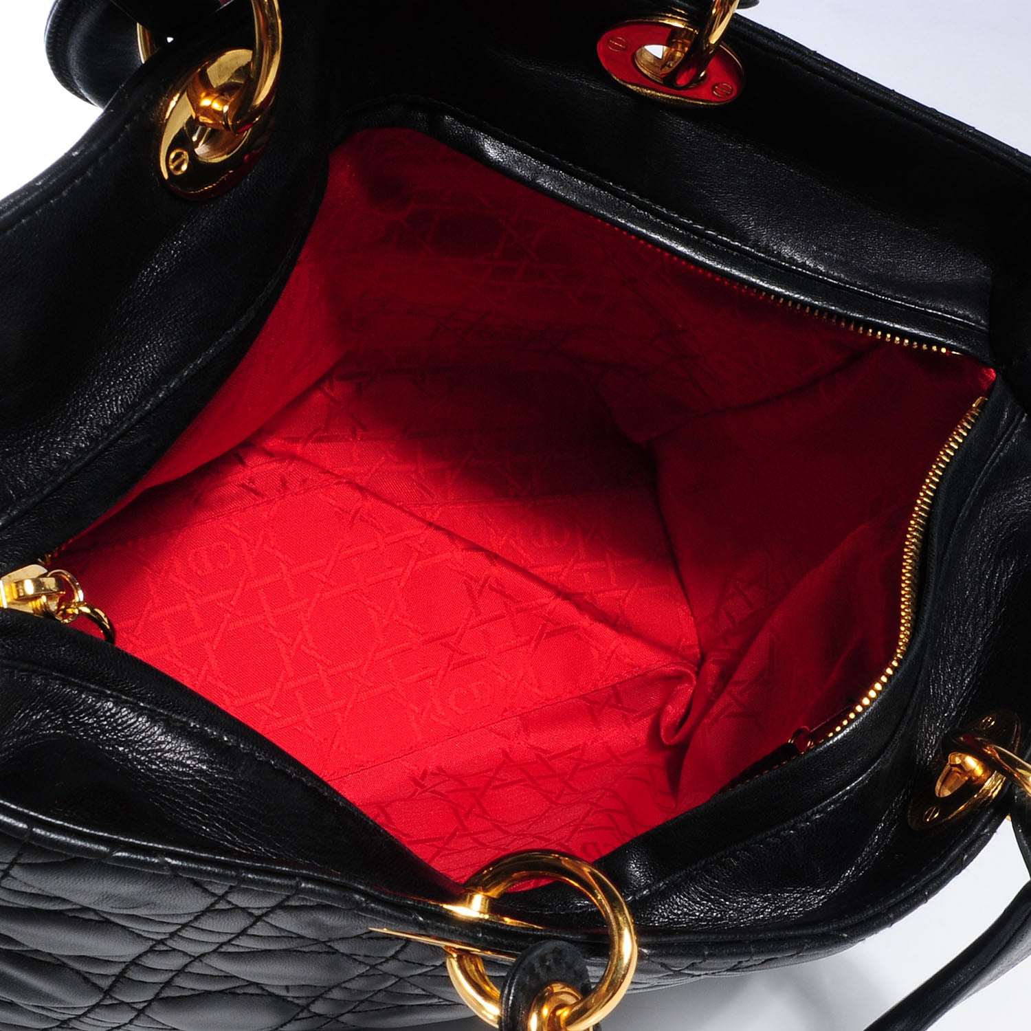 Christian Dior Lambskin Cannage Large Lady Dior Black 5 of 7