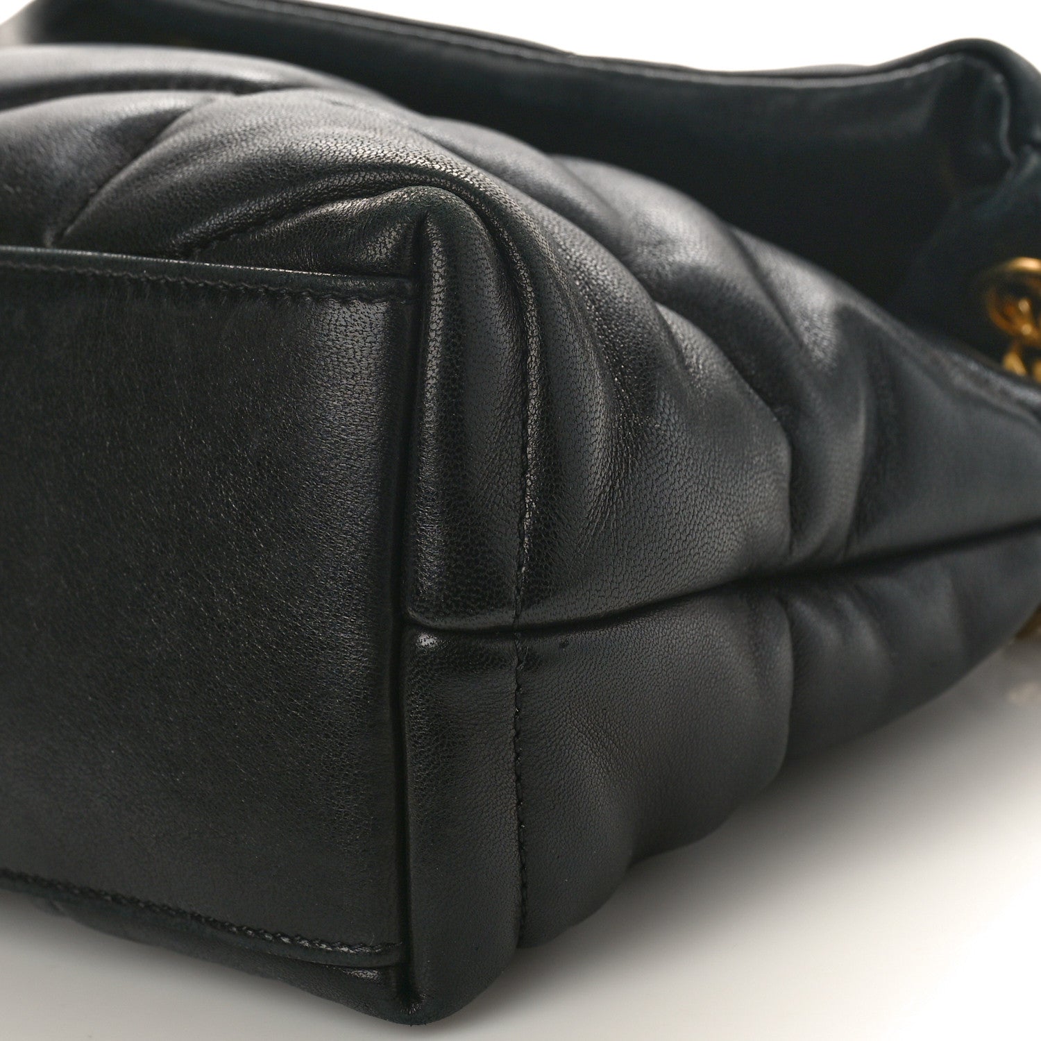 Saint Laurent Lambskin Quilted Small Loulou Puffer Monogram Chain Satchel Black 8 of 8