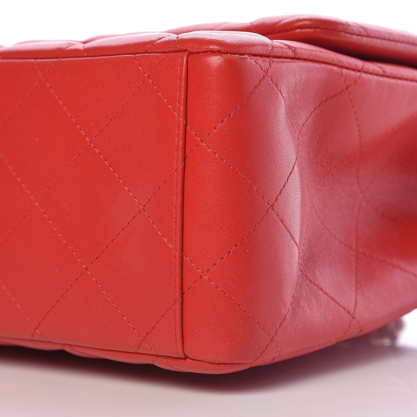 Lambskin Quilted Maxi Double Flap Red