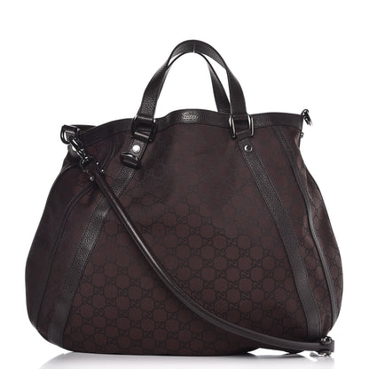Gucci Monogram Medium Abbey Convertible Tote Dark Brown 1 of 10