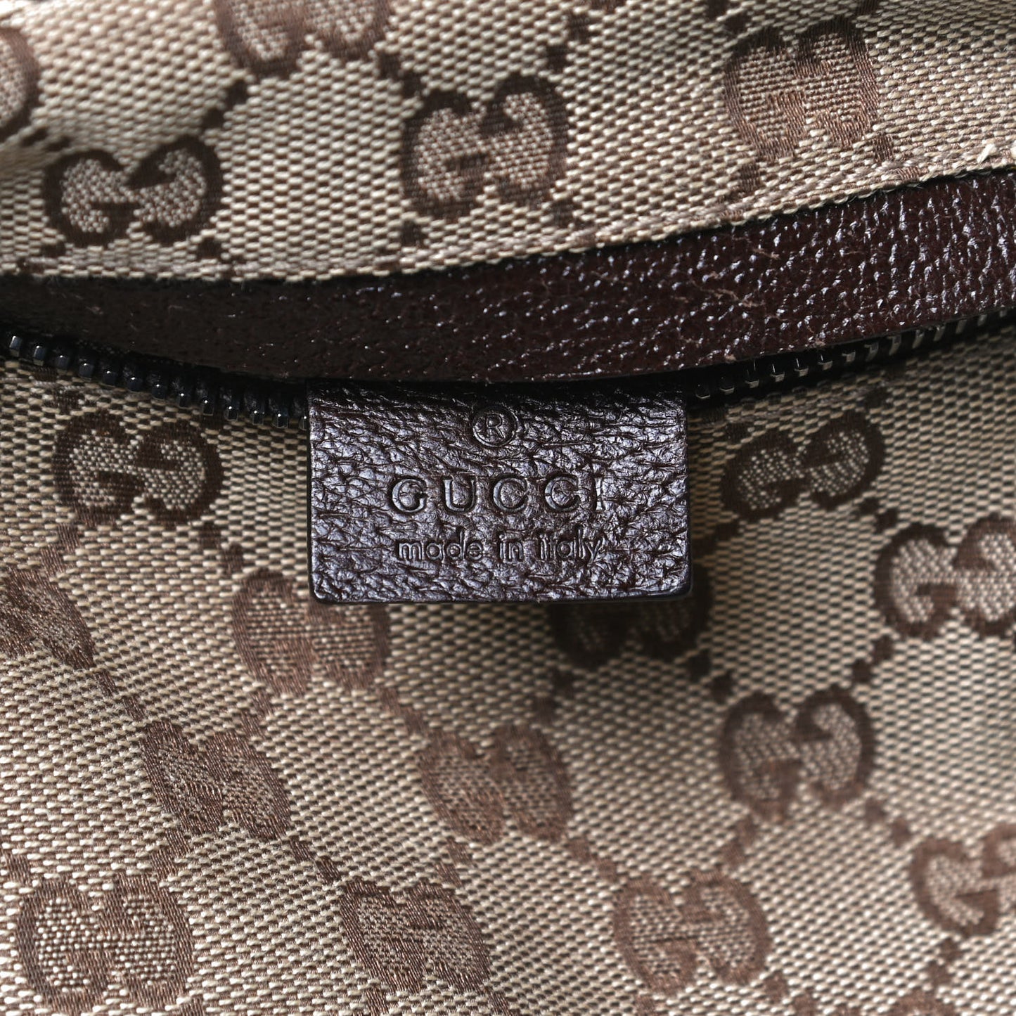 GG Monogram Double Pocket Belt Bag Dark Brown
