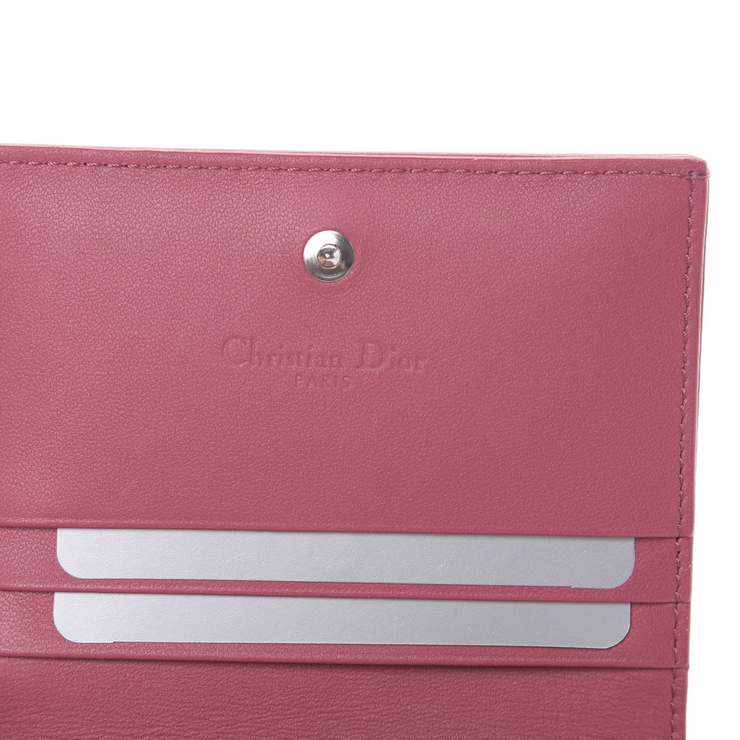 Christian Dior Lambskin Cannage Mini Lady Dior Wallet Pink 6 of 8