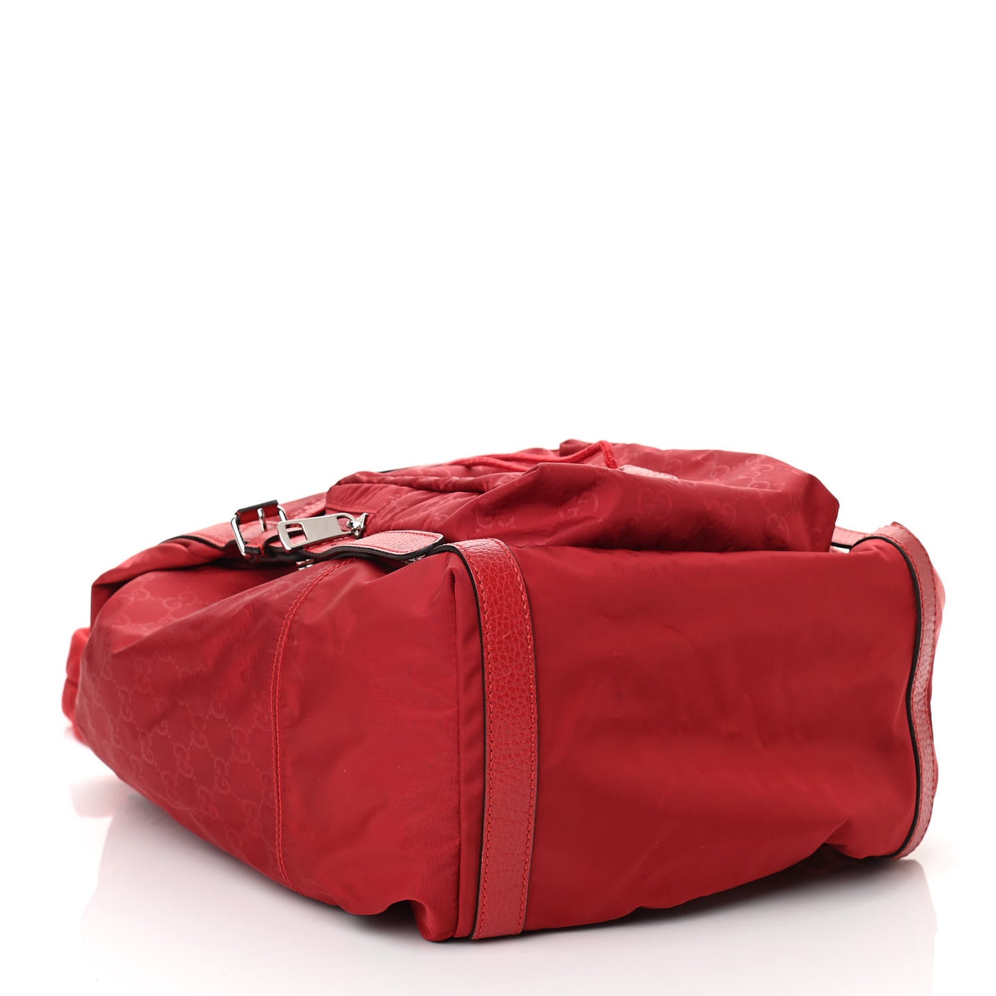 Nylon Monogram Dollar Calfskin Medium Light Double Buckle Backpack Vibrant Red