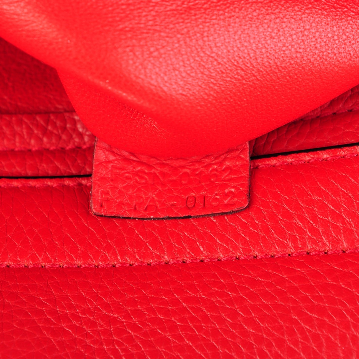 Celine Drummed Calfskin Suede Medium Trapeze Coquelicot 7 of 8