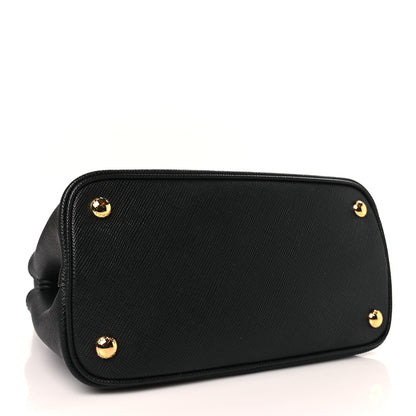 Prada Saffiano Cuir Mini Double Bag Black Ciliegia 4 of 8