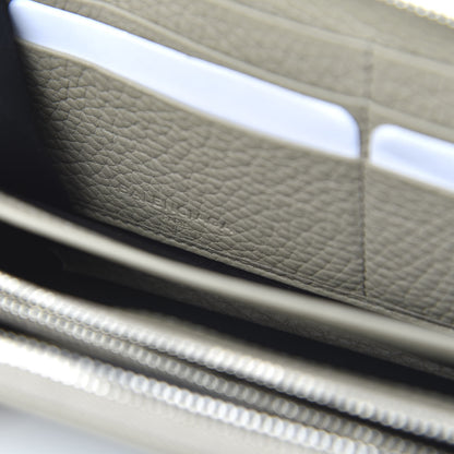 Balenciaga Veau Grana Perforated Blackout Hardware Continental Zip Around Wallet Gris Cendre 8 of 9