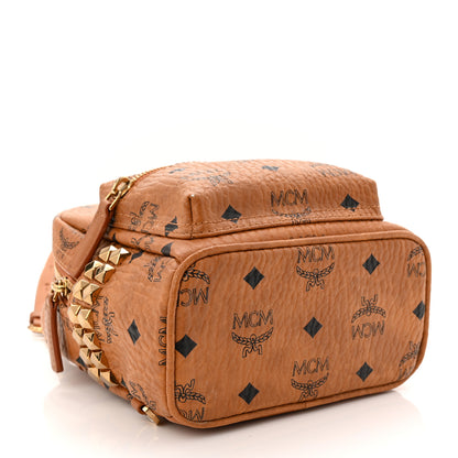 MCM Visetos Side Stud X-Mini Stark Bebe Boo Backpack Cognac 4 of 12