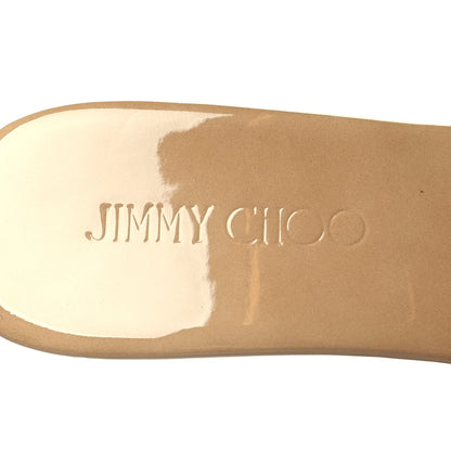 Jimmy Choo Patent Wedge Sandals 38 Nude 7 of 7