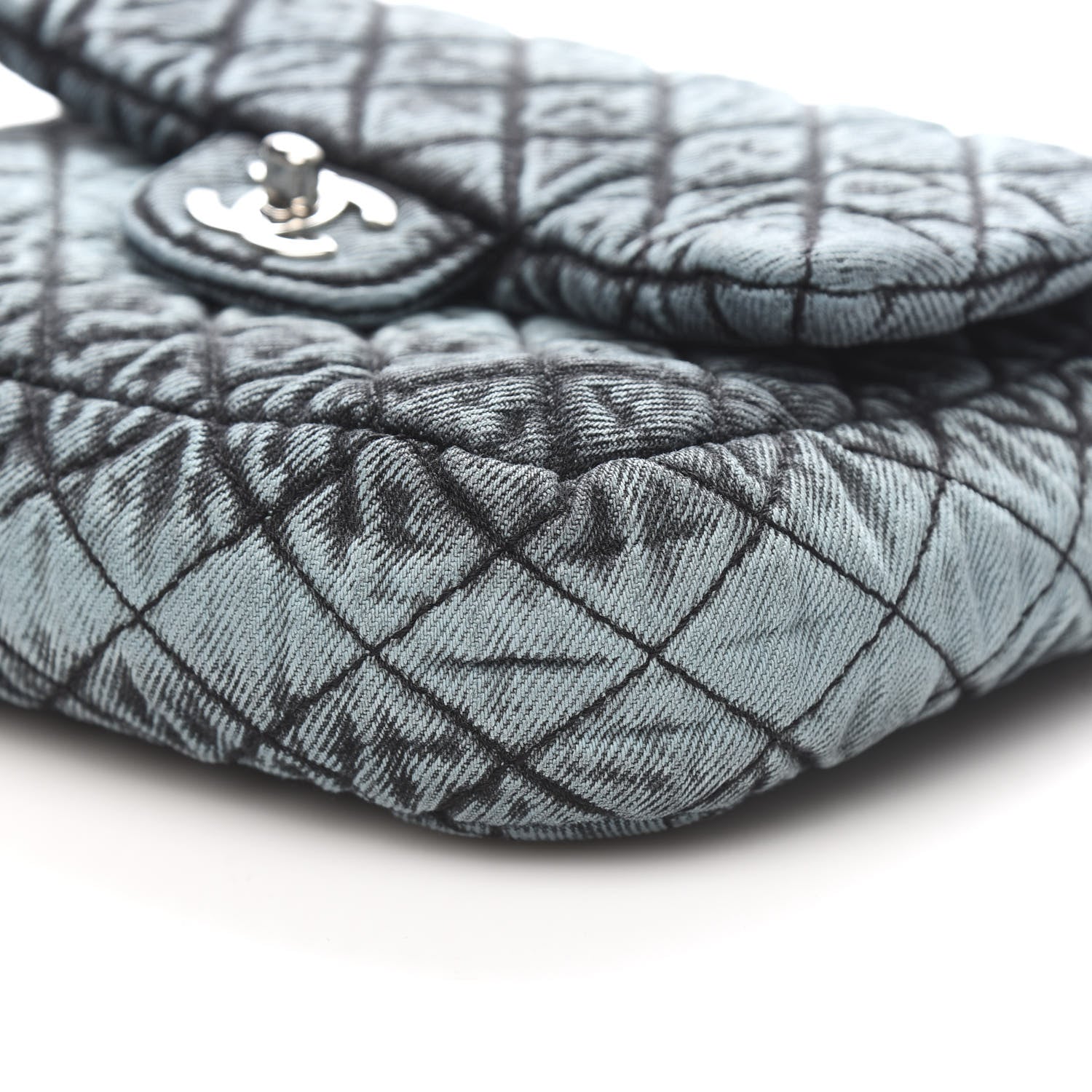 Chanel Washed Denim Quilted Small Denimpression Flap Blue Black 9 of 11