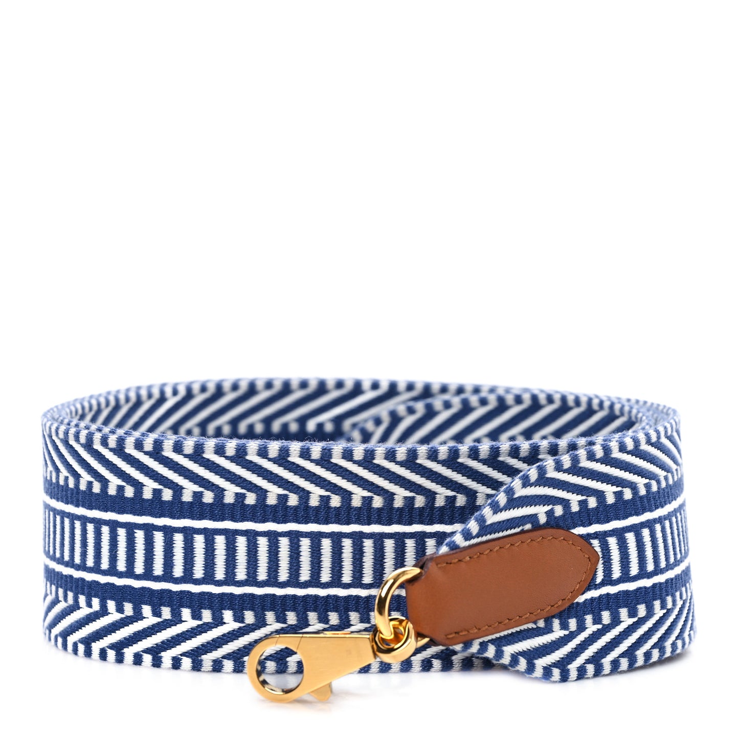 Toile Swift 50mm Sangle Cavale Shoulder Strap Ecru Bleu Brighton Gold