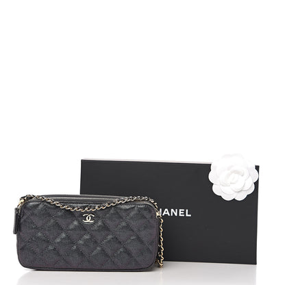 Chanel Iridescent Caviar Quilted Small Clutch With Chain Black 12 of 12