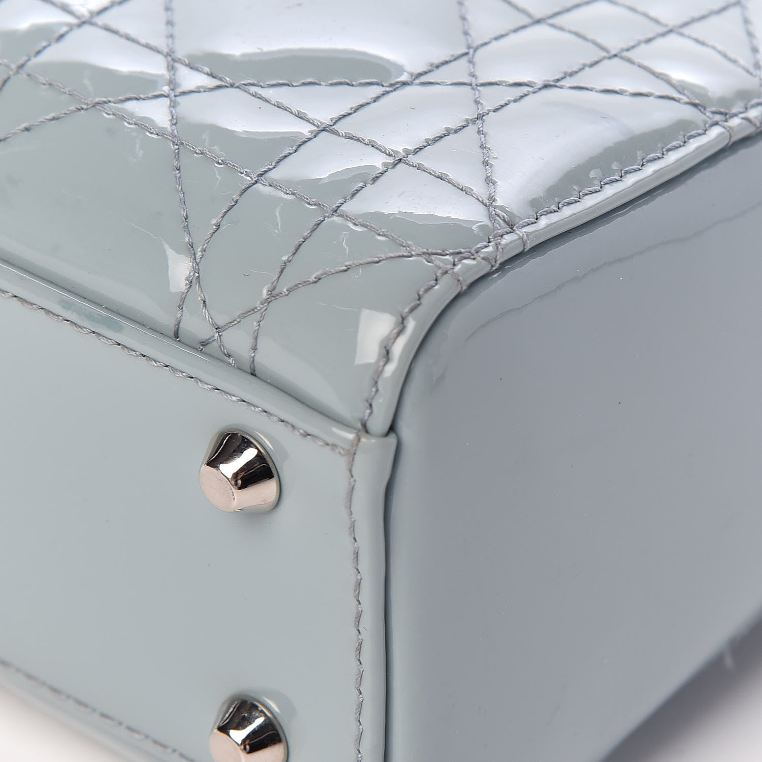 Christian Dior Patent Cannage Mini Lady Dior Light Blue 16 of 17