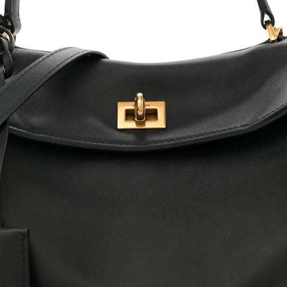 Balenciaga Natural Smooth Calfskin Small Rodeo Top Handle Handbag Black 8 of 12