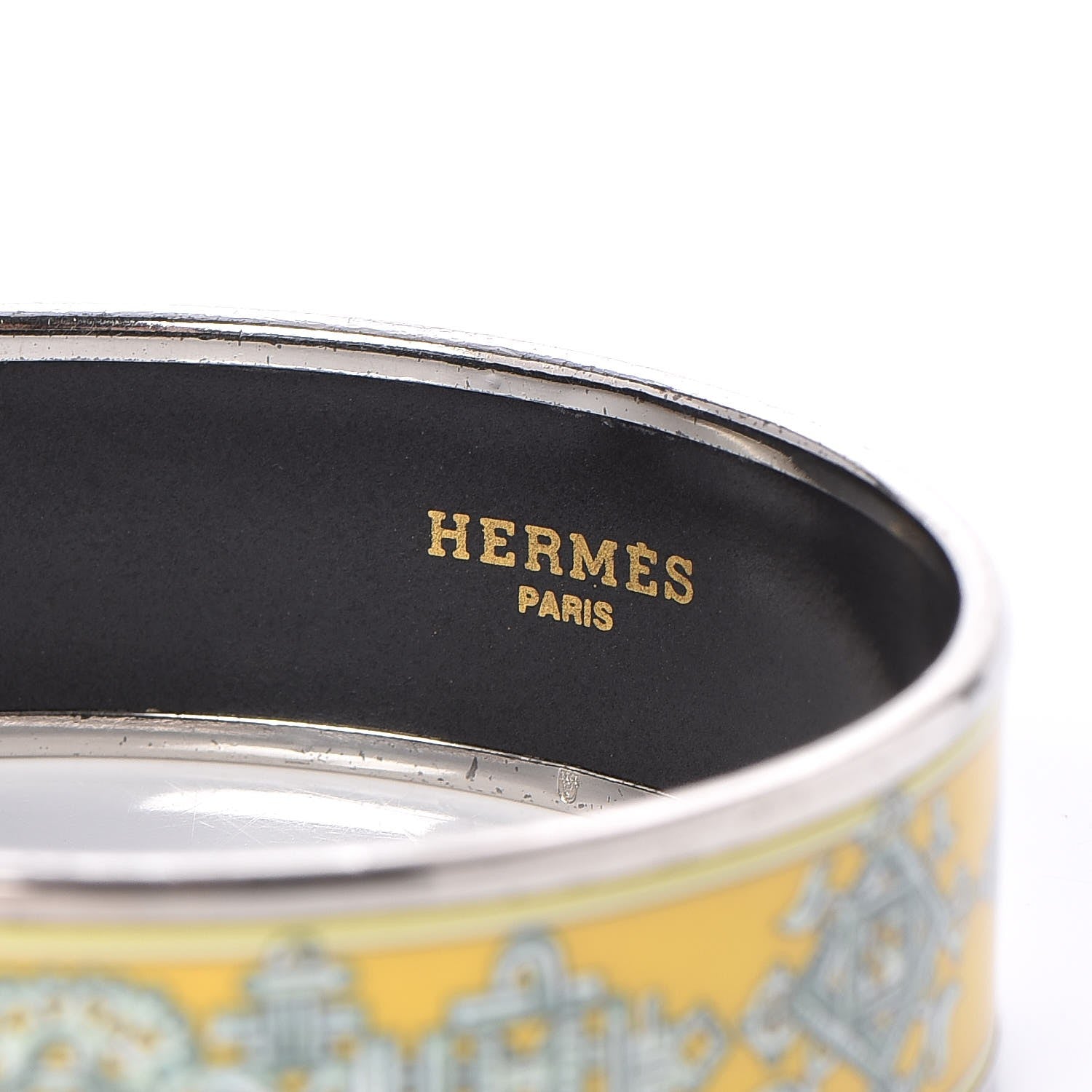 Hermes Enamel Printed Wide Birds Bracelet 65 5 of 5