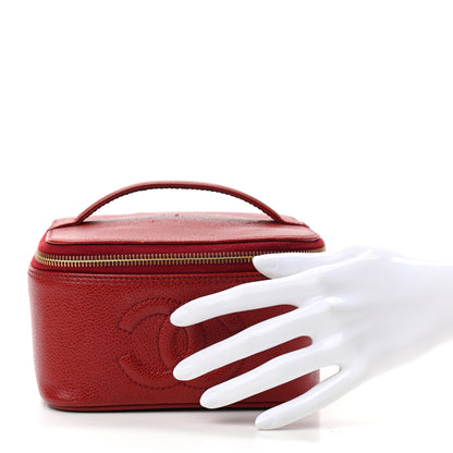 Chanel Caviar Vanity Cosmetic Case Red 2 of 12