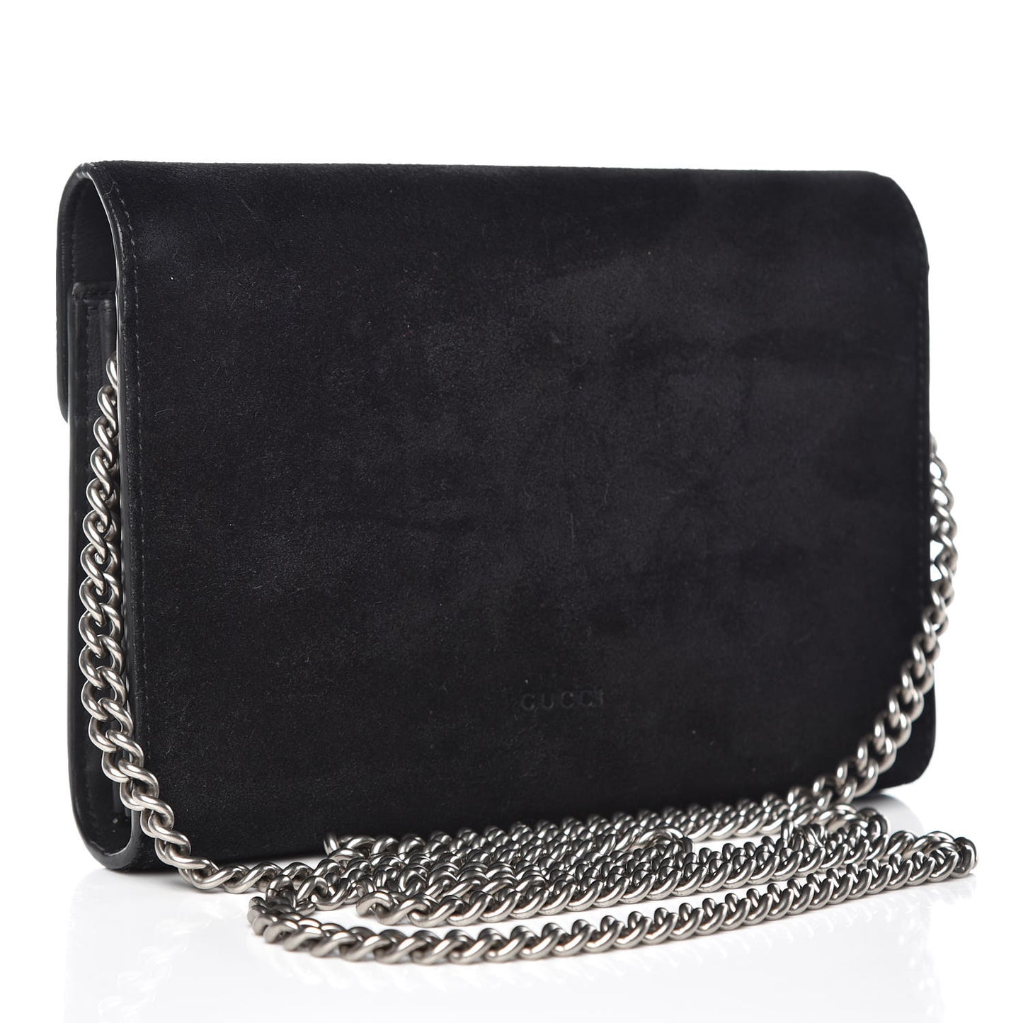Suede Mini Dionysus Chain Wallet Black