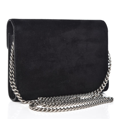 Gucci Suede Mini Dionysus Chain Wallet Black 3 of 11