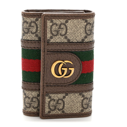 Gucci GG Supreme Monogram Web Ophidia 6 Key Holder Case Beige New Acero 1 of 7