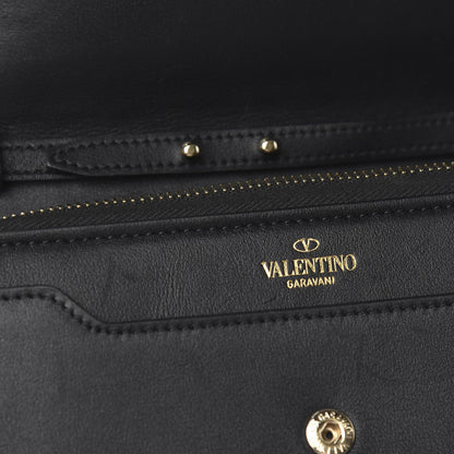 Valentino Garavani Vitello Rockstud Carry Secrets Continental Wallet On Chain Black 6 of 11