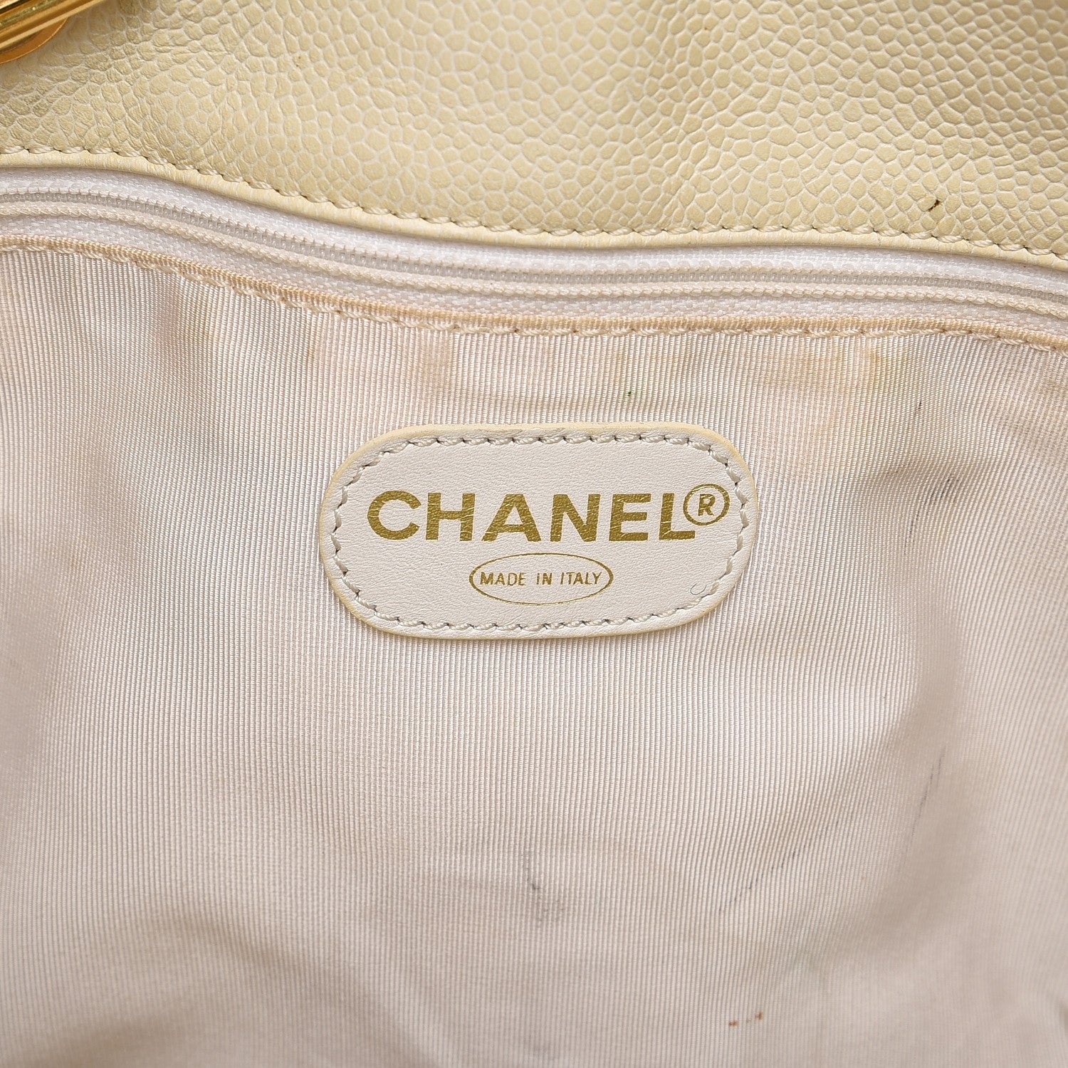 Chanel Caviar Large CC Shoulder Bag Ivory 16 of 21