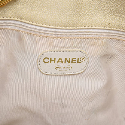 Chanel Caviar Large CC Shoulder Bag Ivory 16 of 21