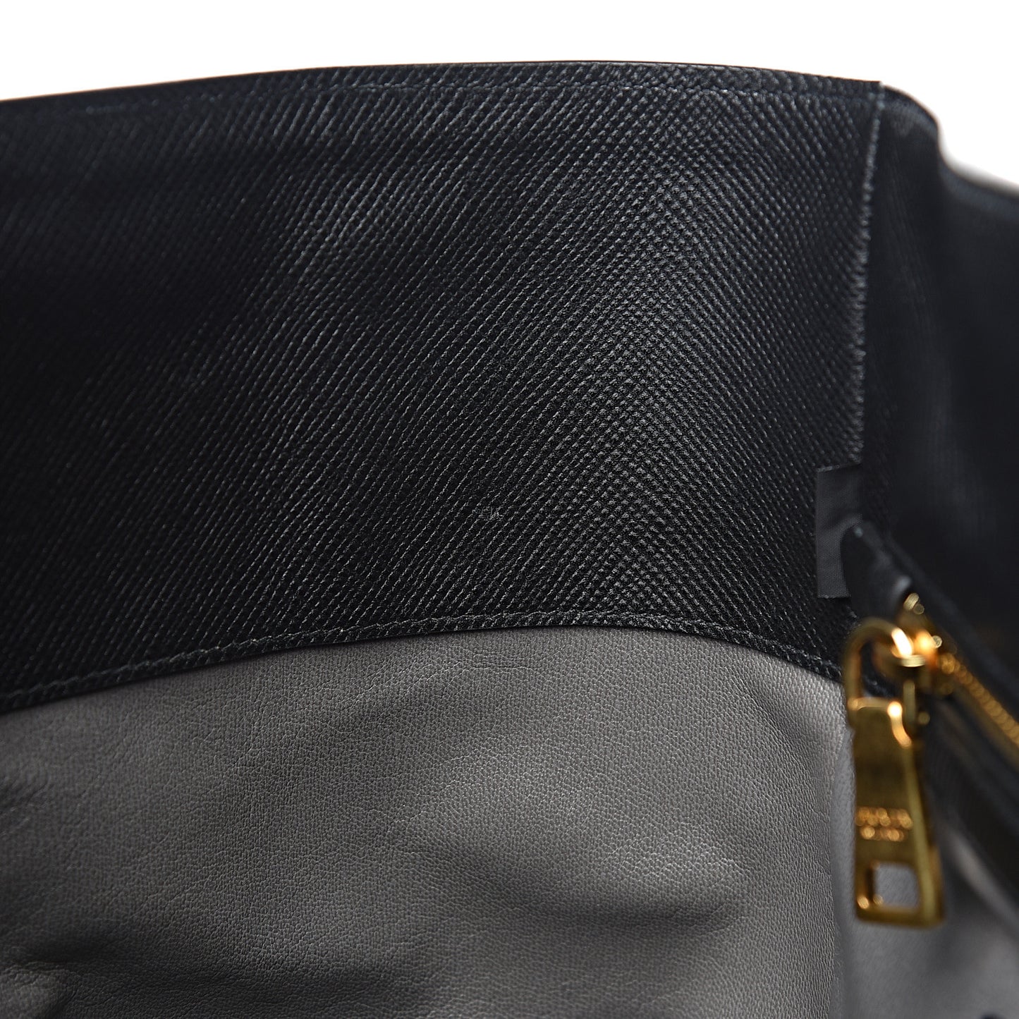 Saffiano Cuir Front Pocket Tote Black