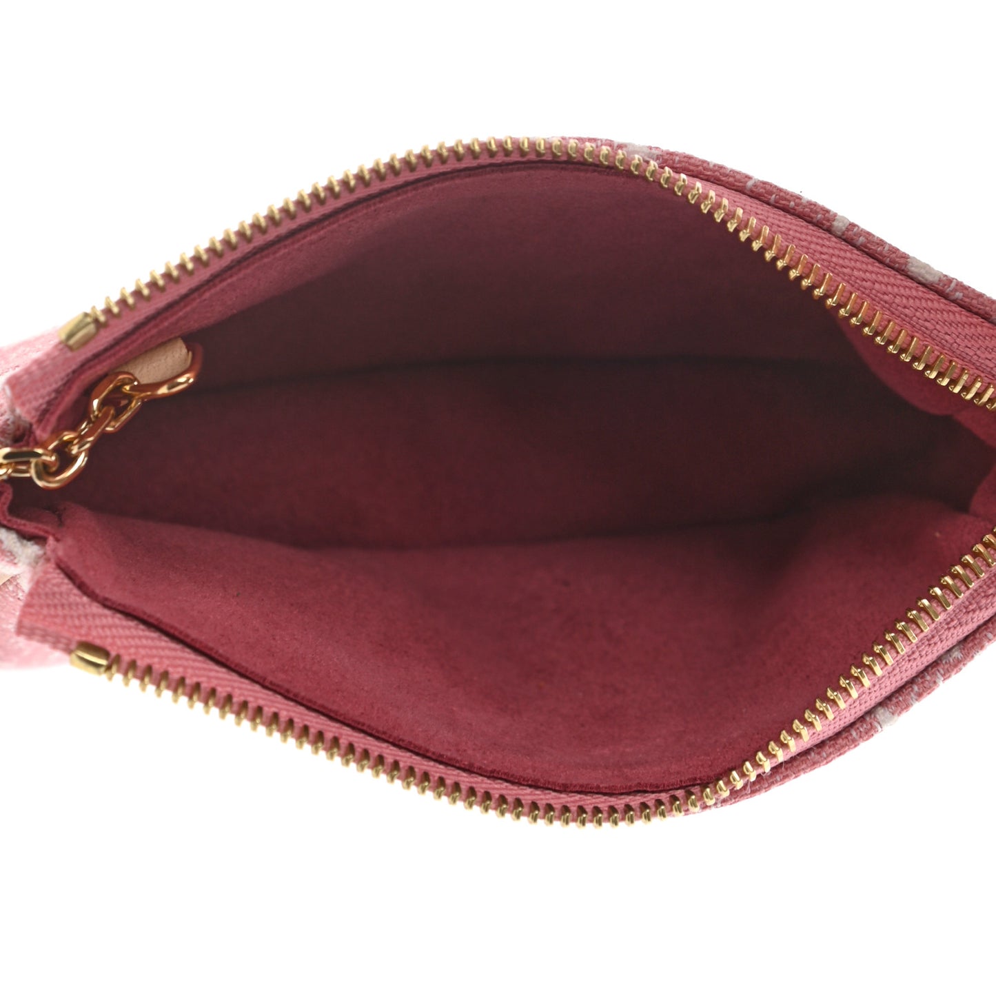 Denim Jacquard Monogram Micro Pochette Accessories Rose