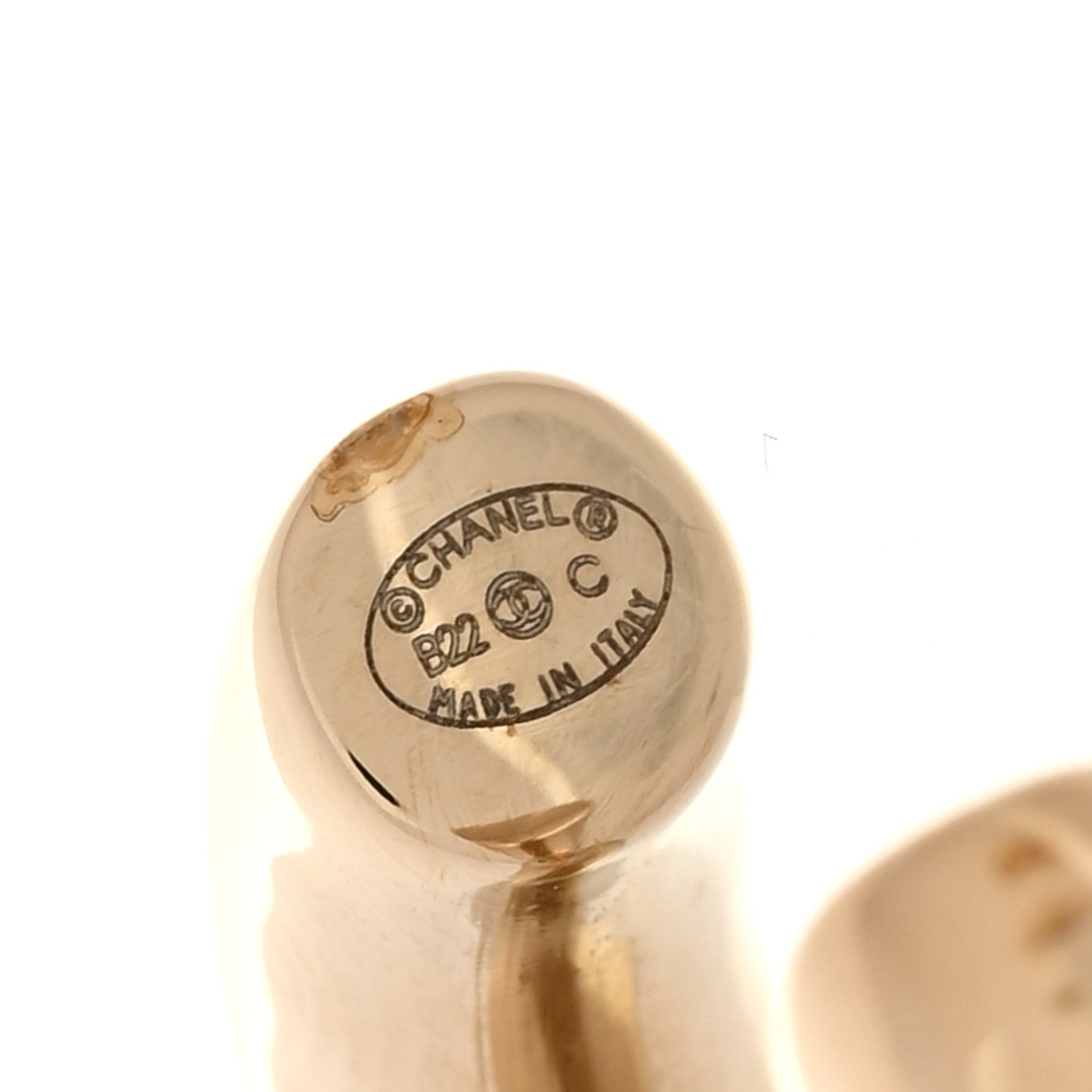 Chanel Metal Large CC Earrings Light Gold 4 of 5