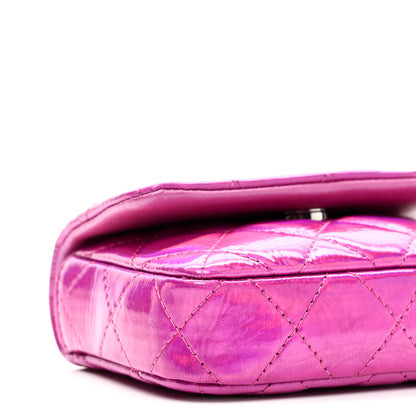 Chanel Iridescent Mirror Goatskin Hook Card Holder Fuchsia 9 of 10